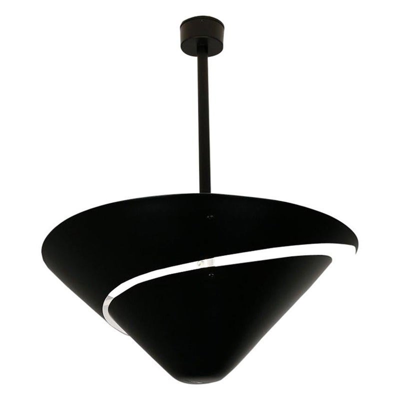 Serge Mouille Mid-Century Modern Black Small Snail Ceiling Wall Lamp