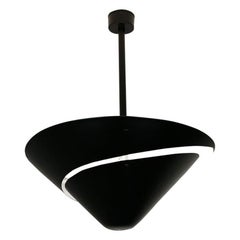 Serge Mouille Mid-Century Modern Black Small Snail Ceiling Wall Lamp