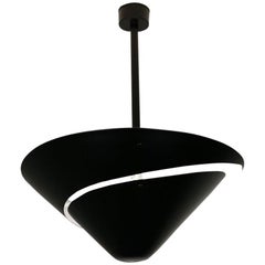 Serge Mouille Mid-Century Modern Black Small Snail Ceiling Wall Lamp