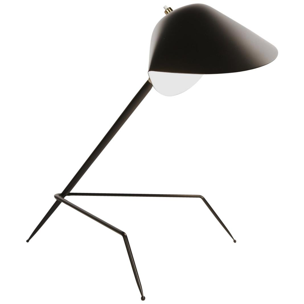 Serge Mouille Mid-Century Modern Black Tripod Lamp