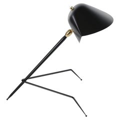 Serge Mouille Mid-Century Modern Black Tripod Lamp