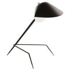 Lampe tripode noire moderne Serge Mouille du milieu du siècle dernier