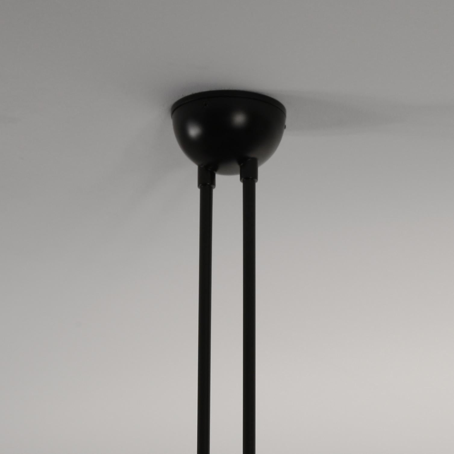 Contemporary Serge Mouille Mid-Century Modern Black Two Fixed Arms Ceiling Lamp