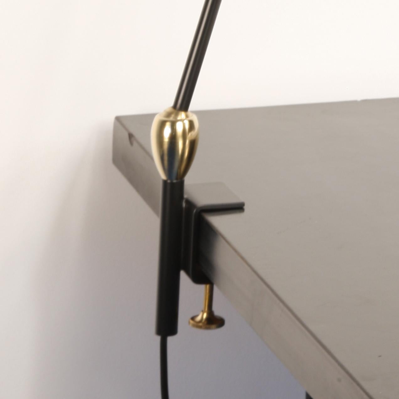 Serge Mouille Mid-Century Modern Black Two Swivels Agrafée Table Lamp Neuf - En vente à Barcelona, Barcelona