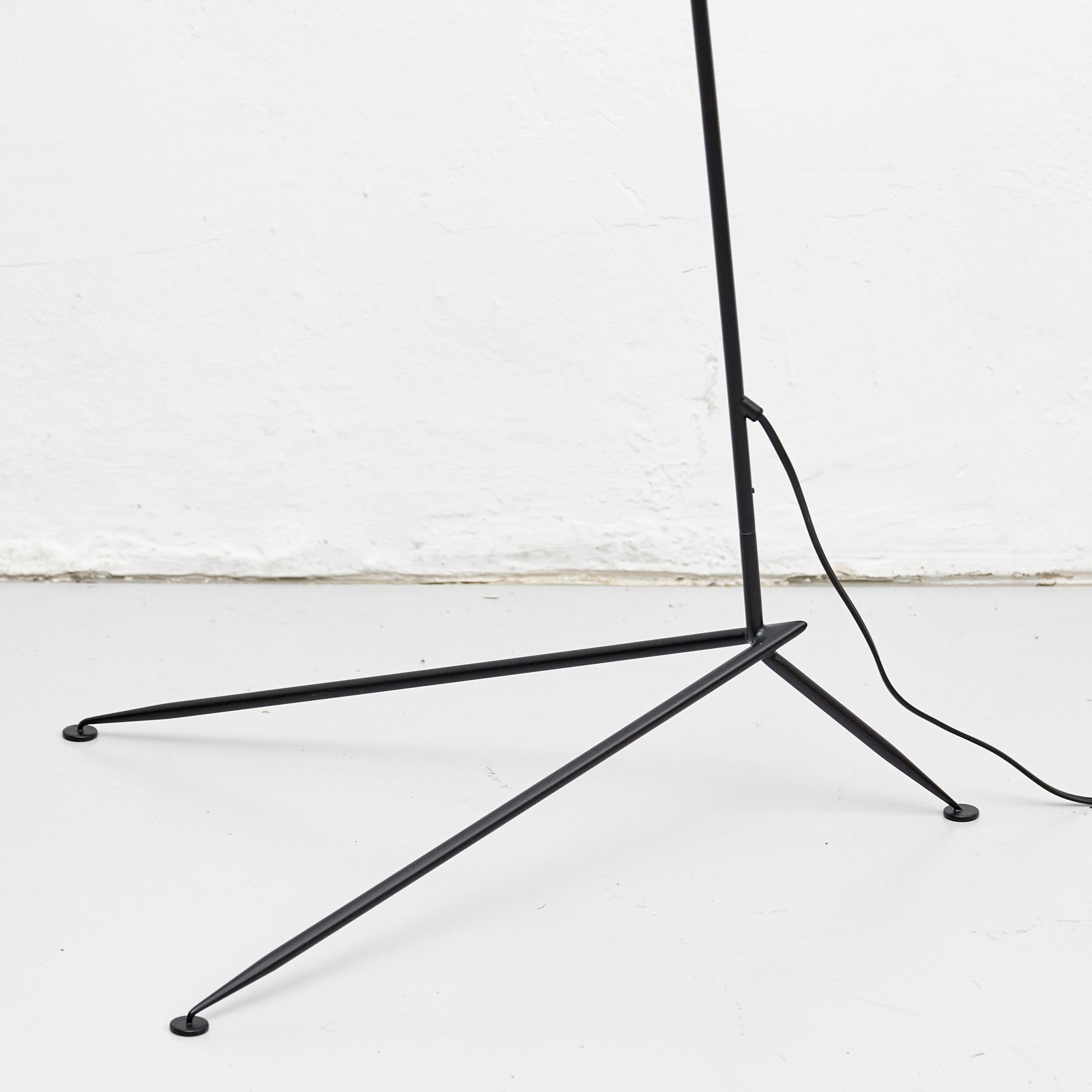 Serge Mouille Mid-Century Modern Black One-Arm Standing Lamp  4