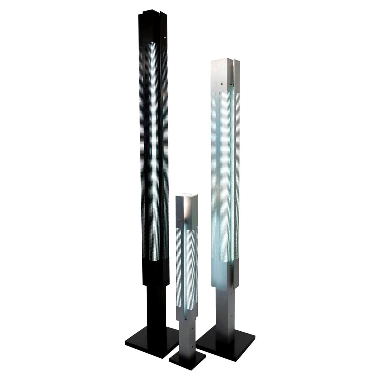Serge Mouille Mid-Century Modern Signal Column Floor Lamp Set