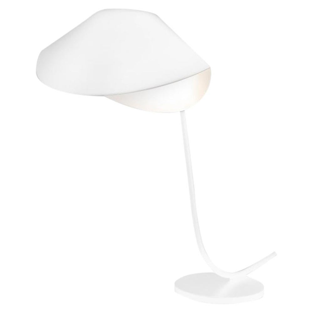 Serge Mouille Mid-Century Modern White Antony Table Lamp For Sale