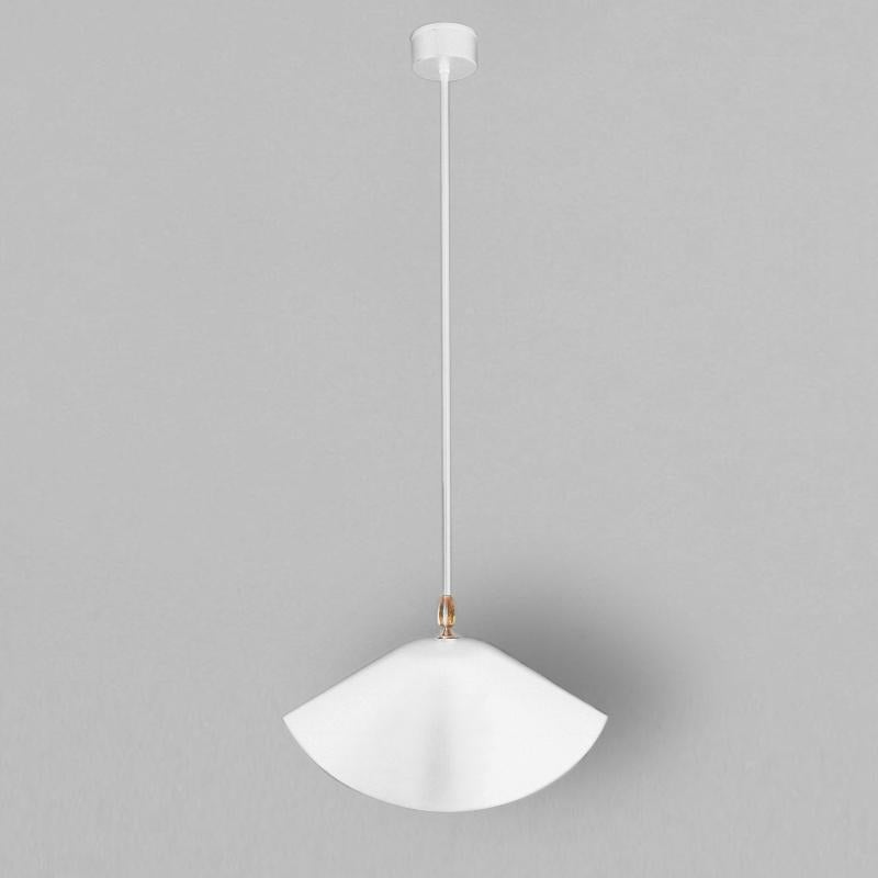 French Serge Mouille Mid-Century Modern White Bibliothèque Ceiling Lamp For Sale