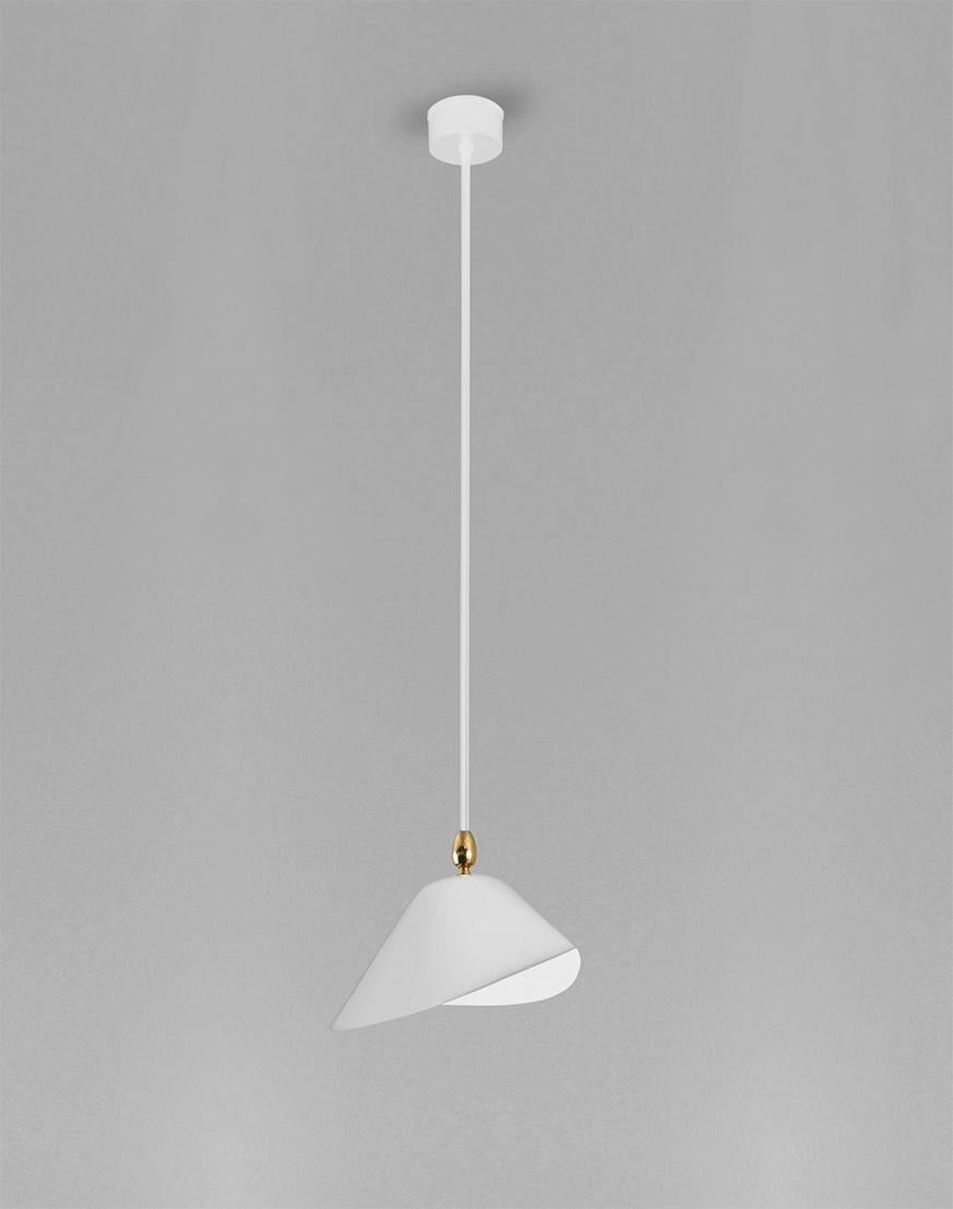 Mid-Century moderno Lampada da soffitto Bibliothèque bianca moderna di metà secolo di Serge Mouille in vendita