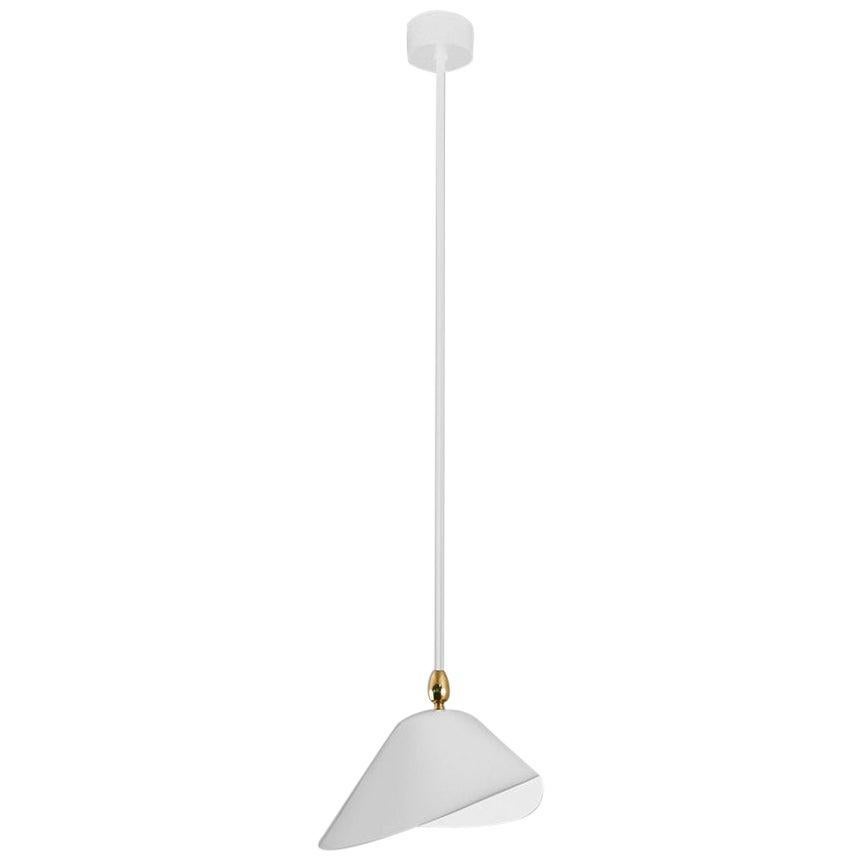 Serge Mouille Mid-Century Modern White Bibliothèque Ceiling Lamp For Sale