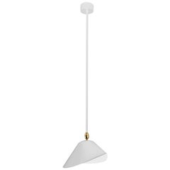 Serge Mouille Mid-Century Modern White Bibliothèque Ceiling Lamp