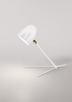 Serge Mouille Mid-Century Modern White Cocotte Table Lamp
