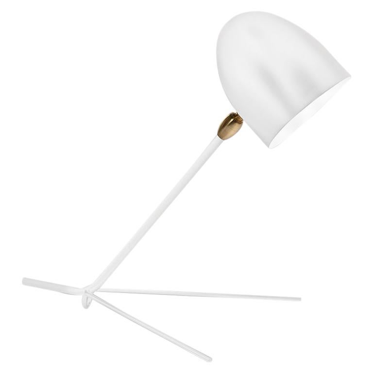 Serge Mouille Mid-Century Modern White Cocotte Table Lamp