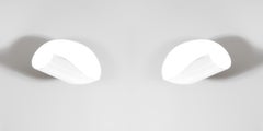 Serge Mouille Mid-Century Modern White Conche Wall Lamp Set