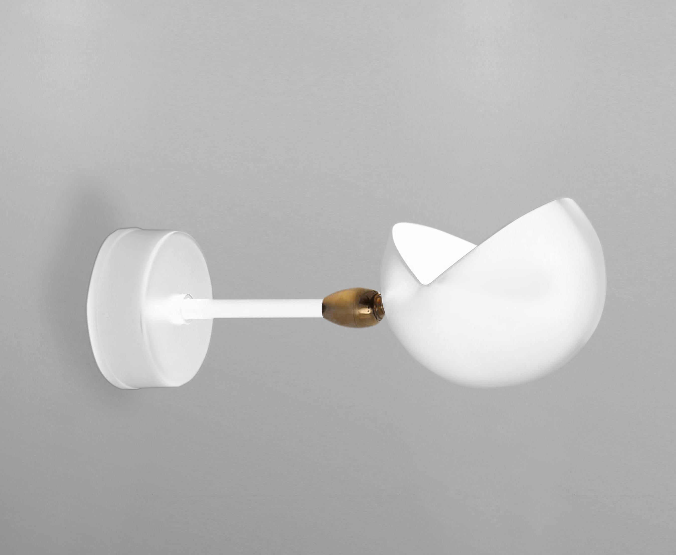 Sconce wall lamp model 'Eye Wall Lamp' designed by Serge Mouille in 1956.

Manufactured by Editions Serge Mouille in France. The production of lamps, wall lights and floor lamps are manufactured using craftsman’s techniques with the same materials