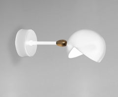 Serge Mouille Mid-Century Modern White Eye Sconce Wall Lamp