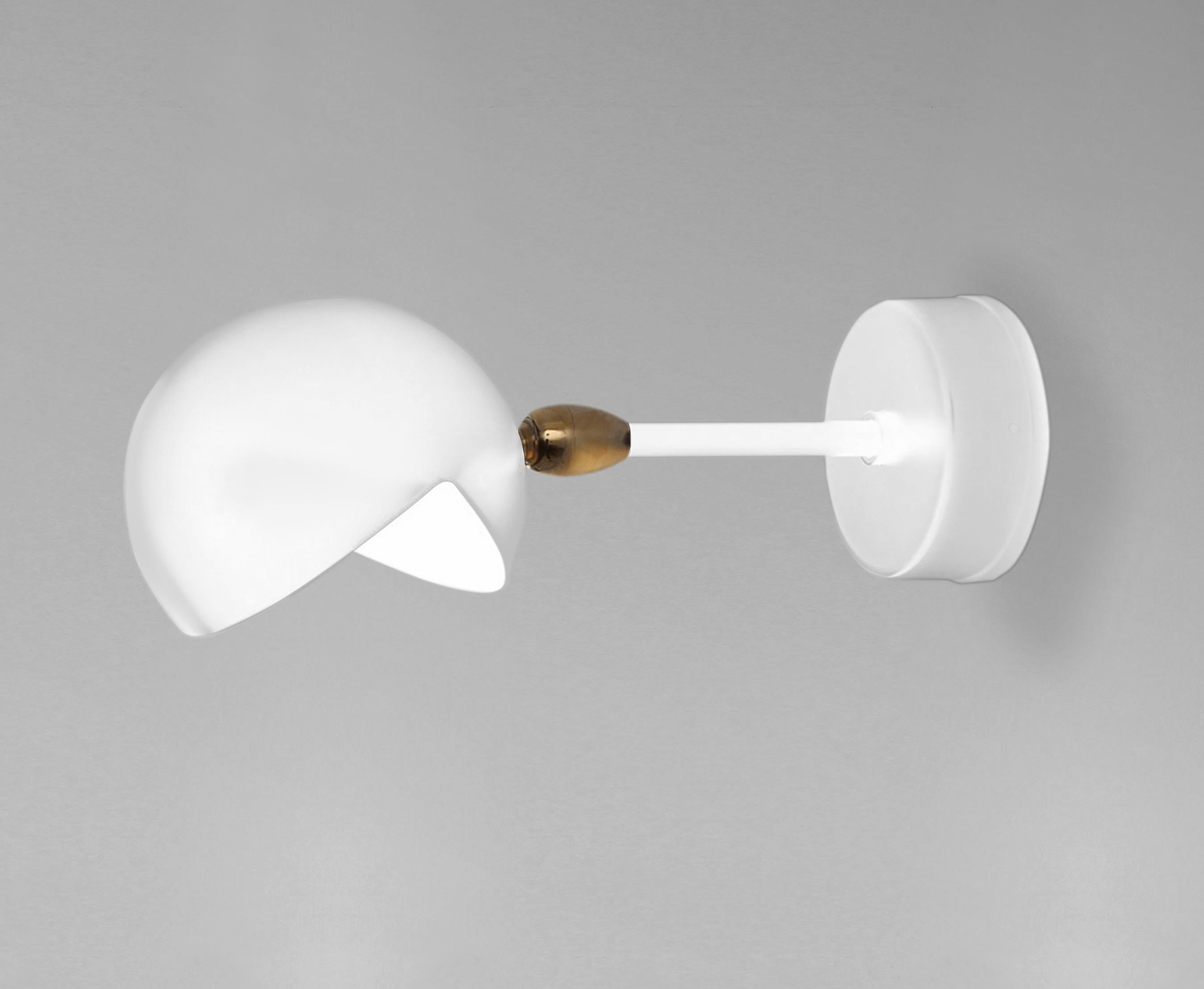French Serge Mouille Mid-Century Modern White Eye Sconce Wall Lamp