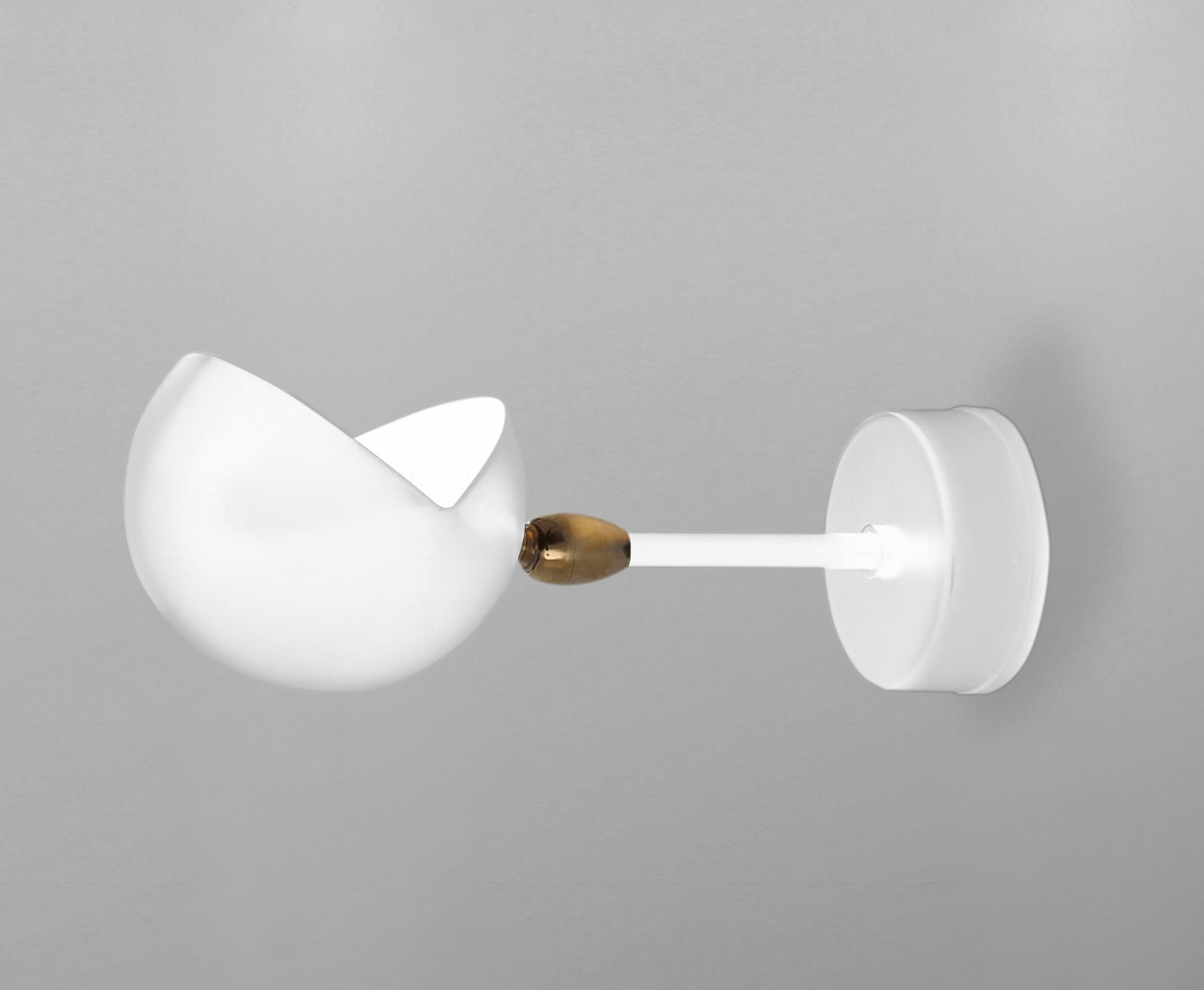 French Serge Mouille Mid-Century Modern White Eye Sconce Wall Lamp