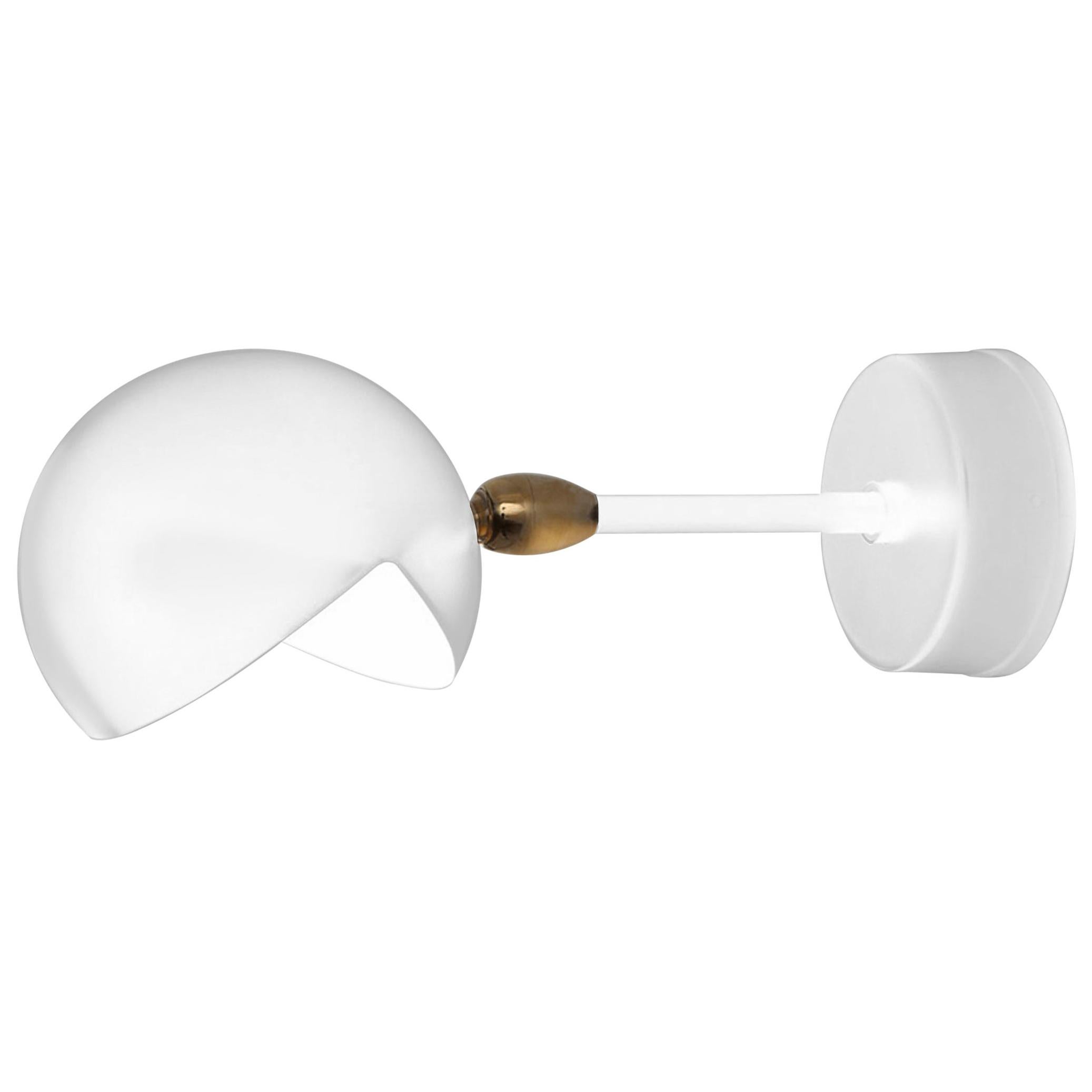 Serge Mouille Mid-Century Modern White Eye Sconce Wall Lamp For Sale