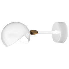 Serge Mouille Mid-Century Modern White Eye Sconce Wall Lamp
