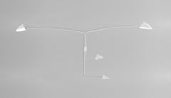 Serge Mouille Mid-Century Modern White Four Rotating Straight Arms Wall Lamp