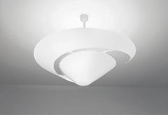 Serge Mouille Mid-Century Modern White Large Snail Ceiling Wall Lamp