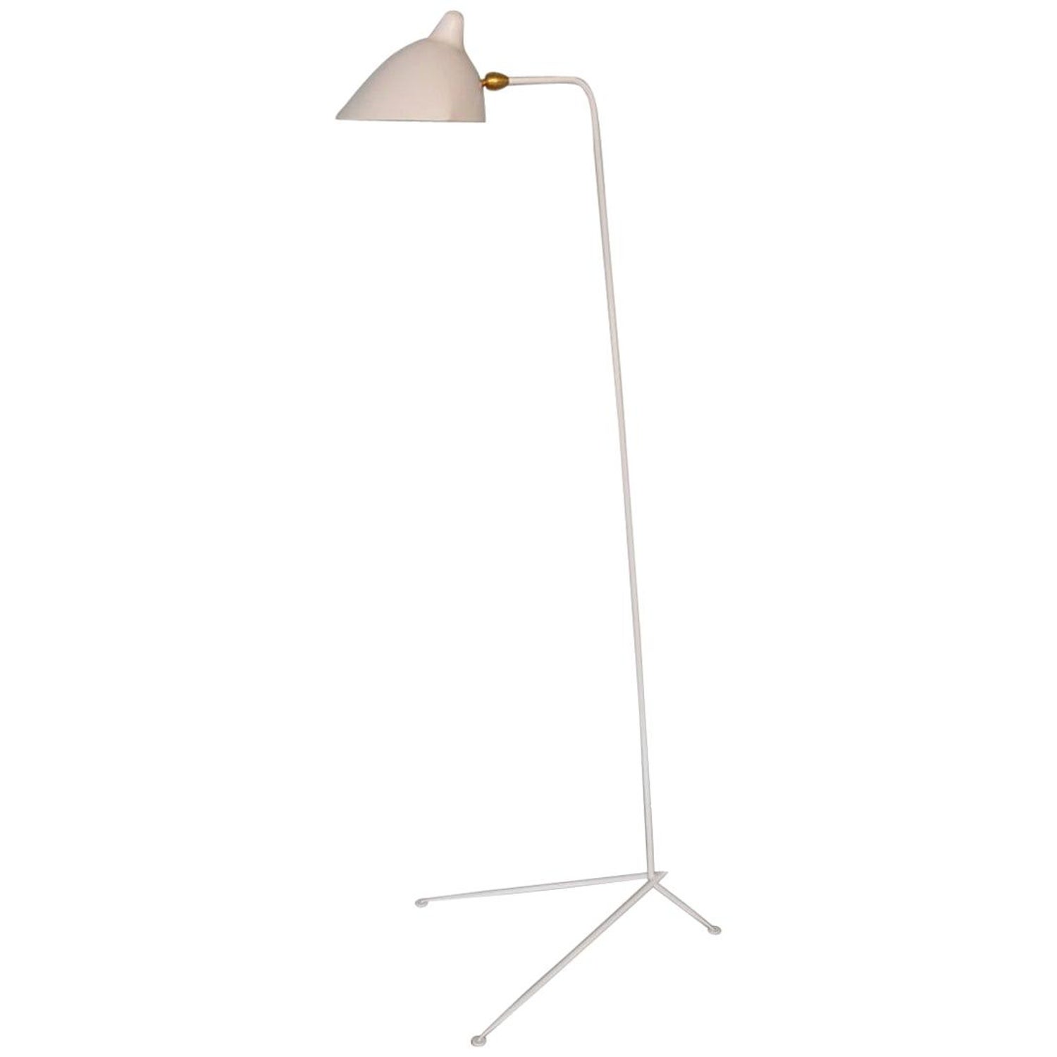 Serge Mouille Mid Century Modern White One Arm Standing Lamp For At 1stdibs Serge Mouille Mid Century Modern White, Serge Mouille Floor Lamp White