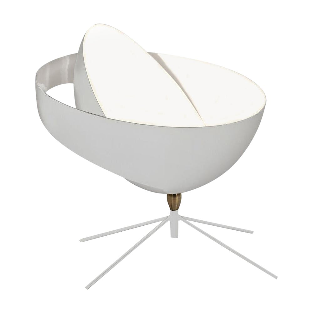 Lampada da tavolo Saturn bianca moderna di metà secolo di Serge Mouille in vendita