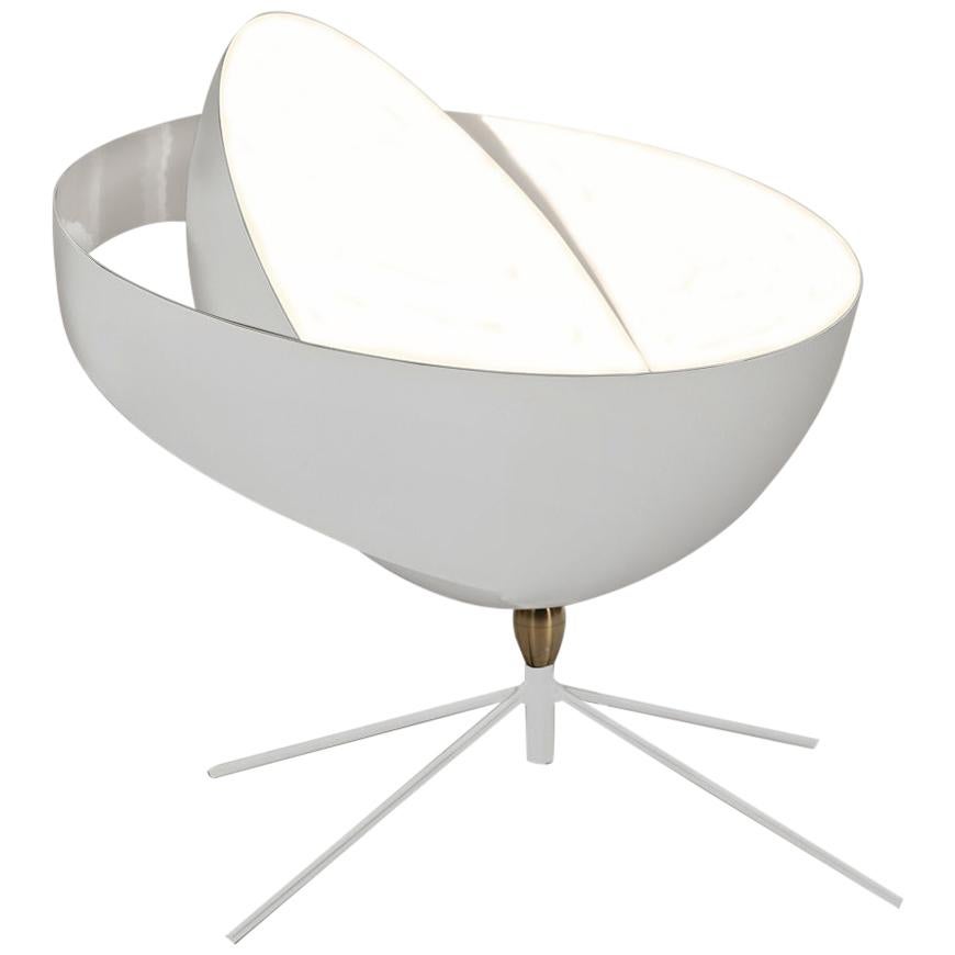 Serge Mouille Mid-Century Modern White Saturn Table Lamp