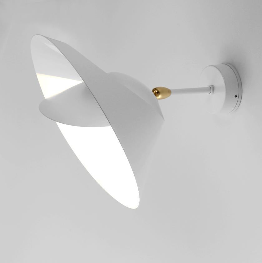 French Serge Mouille Mid-Century Modern White Saturn Wall Lamp