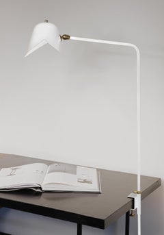 Serge Mouille Mid-Century Modern White Simple Agrafée Table Lamp