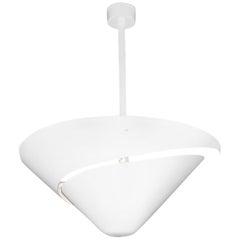 Serge Mouille Mid-Century Modern White Small Snail Ceiling Wall Lamp