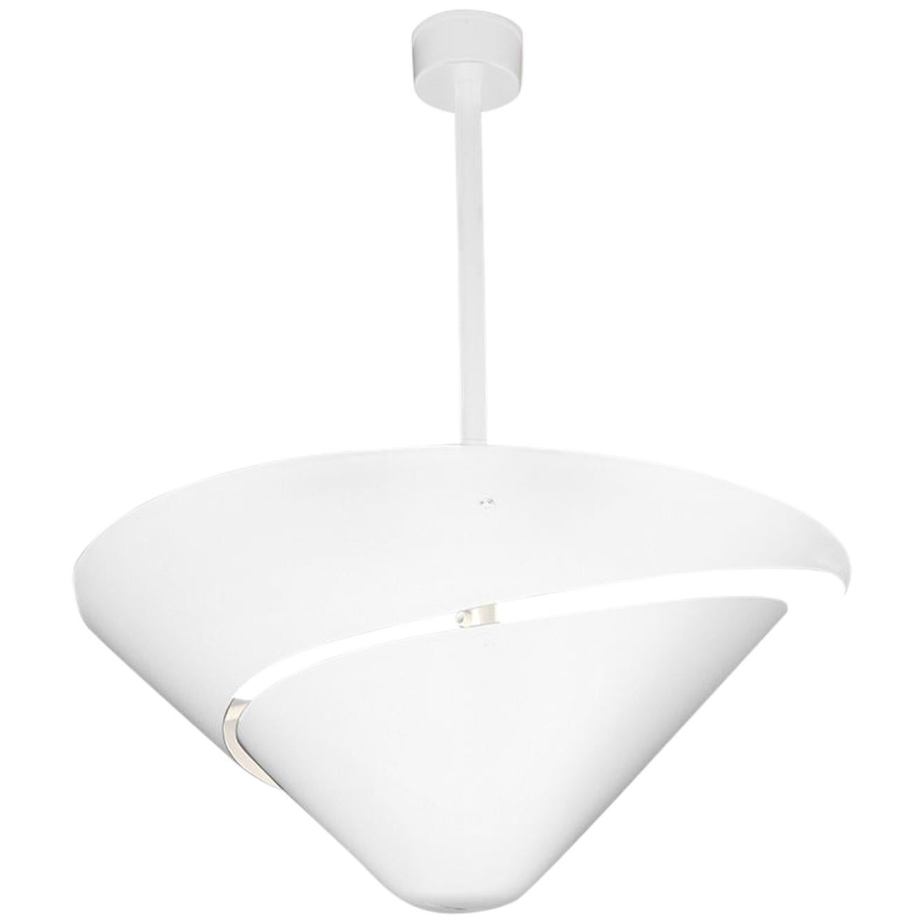 Serge Mouille Mid-Century Modern White Small Snail Ceiling Wall Lamp For Sale