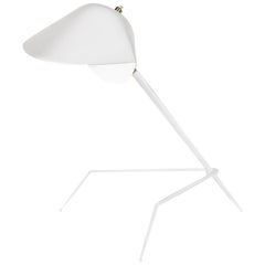 Serge Mouille Mid-Century Modern White Tripod Lamp