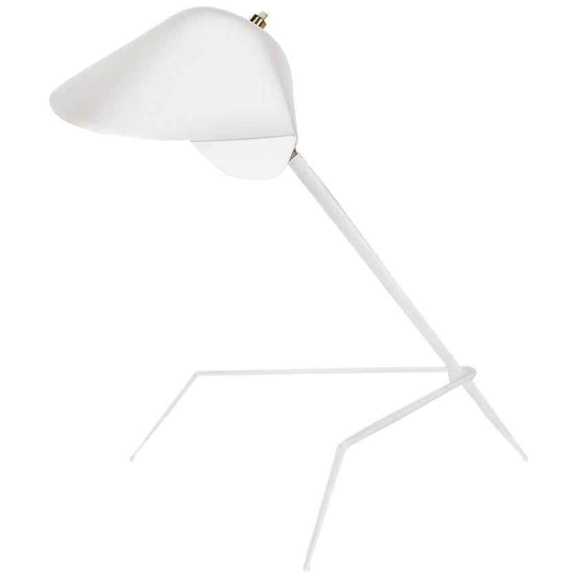 Serge Mouille Mid-Century Modern White Tripod Lamp