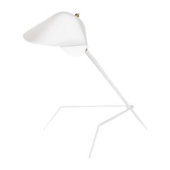 Serge Mouille Mid-Century Modern White Tripod Lamp