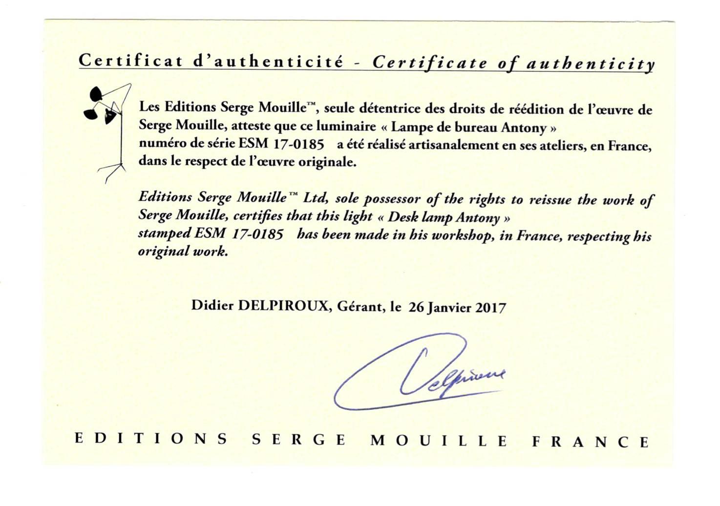 Serge Mouille Lampe de table Agrafée à deux rotules, The Modernity, blanc Neuf - En vente à Barcelona, Barcelona