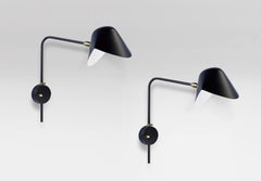 Serge Mouille Modern Black Anthony Wall Lamp Whit Round Fixation Box Set