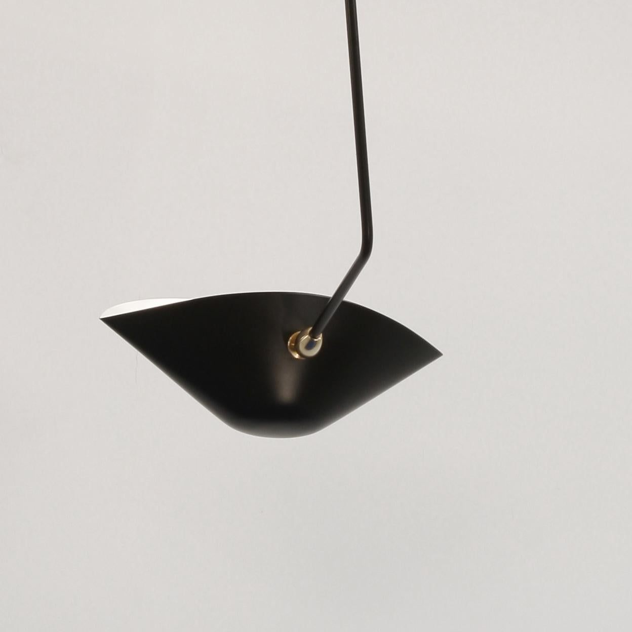 Serge Mouille Modern Black Five Curved Fixed Arms Spider Ceiling Lamp 2