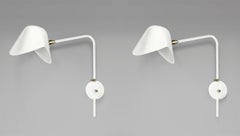 Serge Mouille Modern White Anthony Wall Lamp Whit Round Fixation Box Set