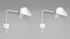 Serge Mouille Modern White Anthony Wall Lamp Whit Round Fixation Box Set