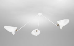 Serge Mouille Modern Weiß Drei feste Arme Spider Deckenleuchte Sconce Lampe