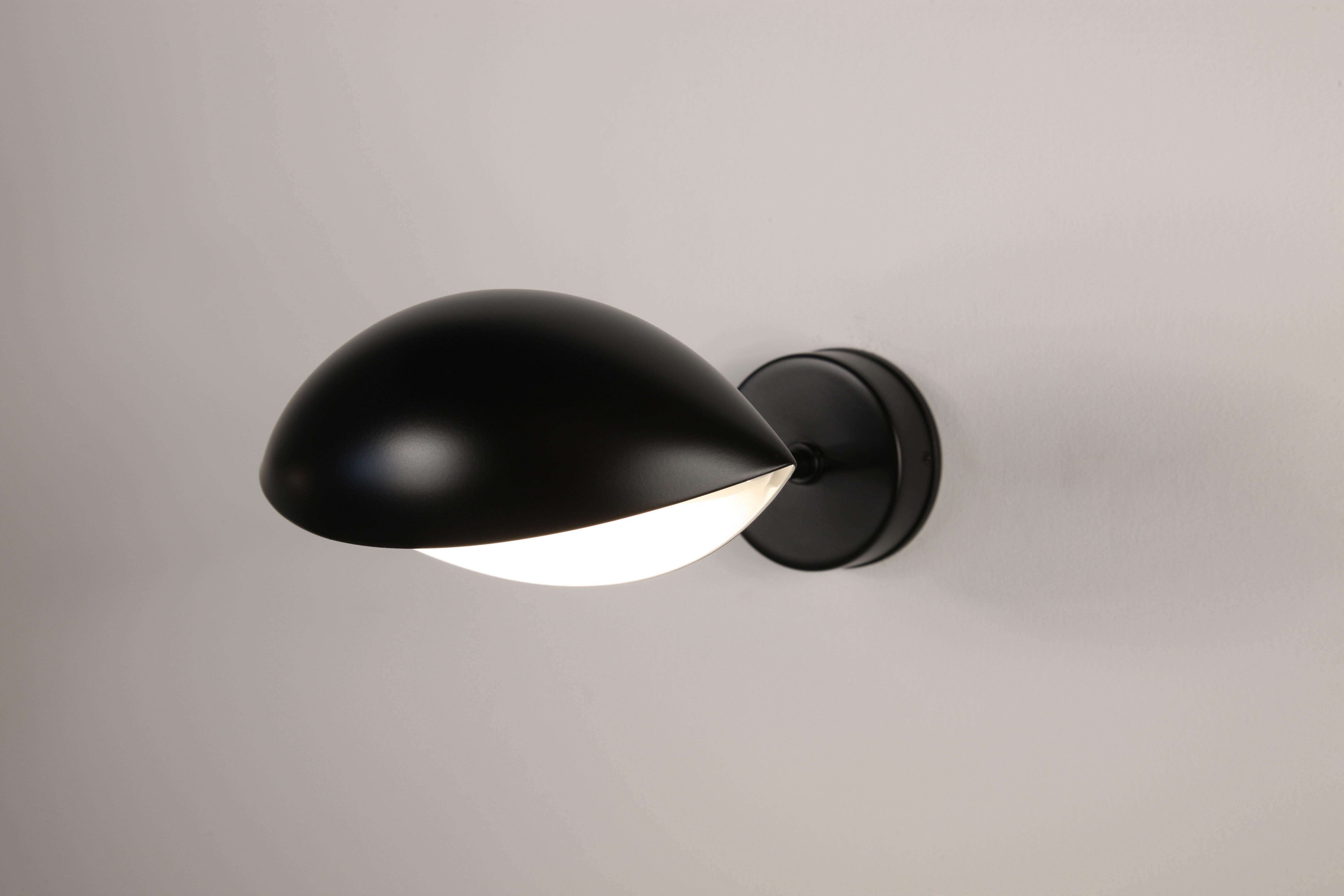 Painted Serge Mouille 'Oeil' Wall Lamp in Black For Sale