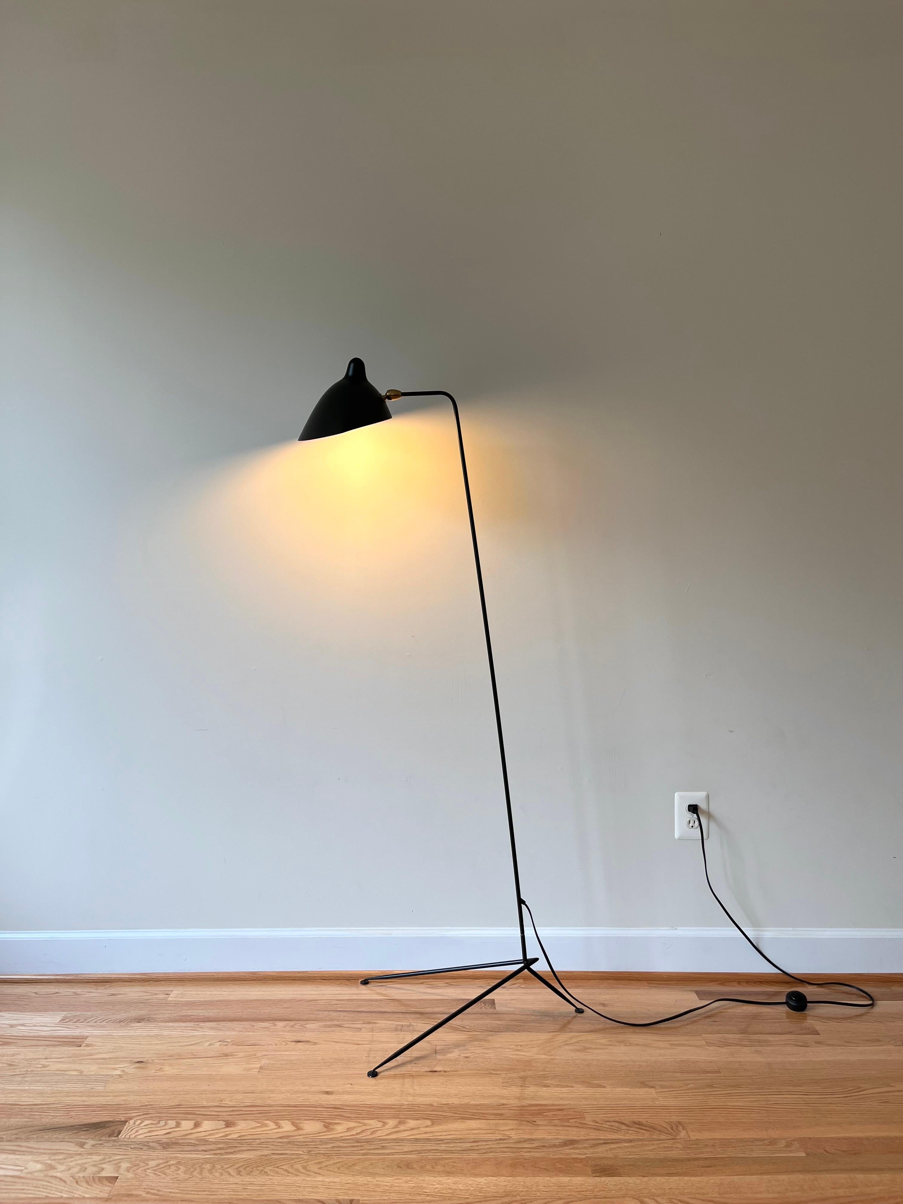 Mid-Century Modern Serge Mouille One Arm Floor Lamp For Sale