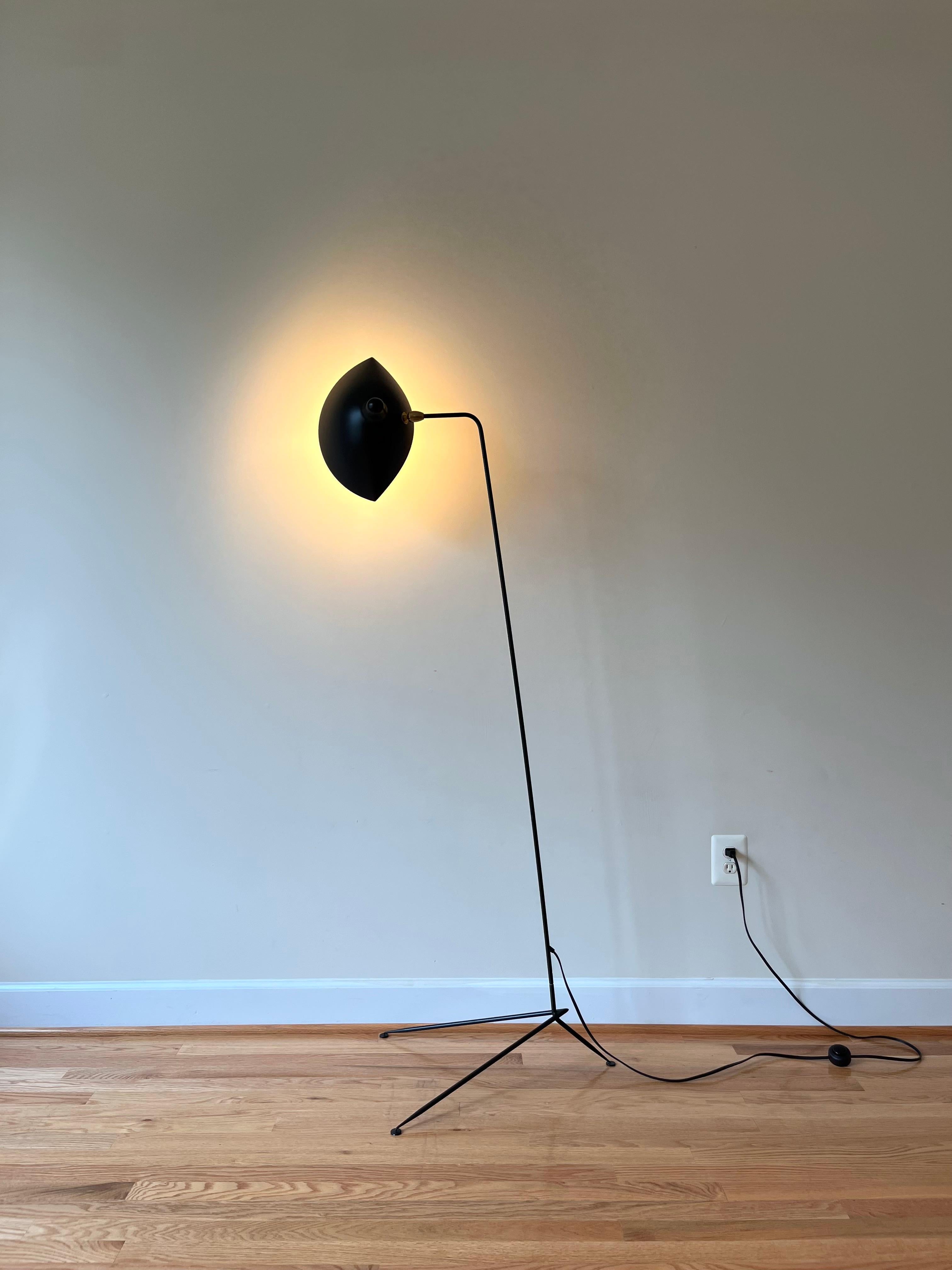 French Serge Mouille One Arm Floor Lamp For Sale