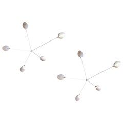 Serge Mouille - Coppia di lampade a ragno a 5 bracci in bianco - IN STOCK!