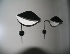 Serge Mouille - Pair of Black Antony Sconces Without Switches - IN STOCK!