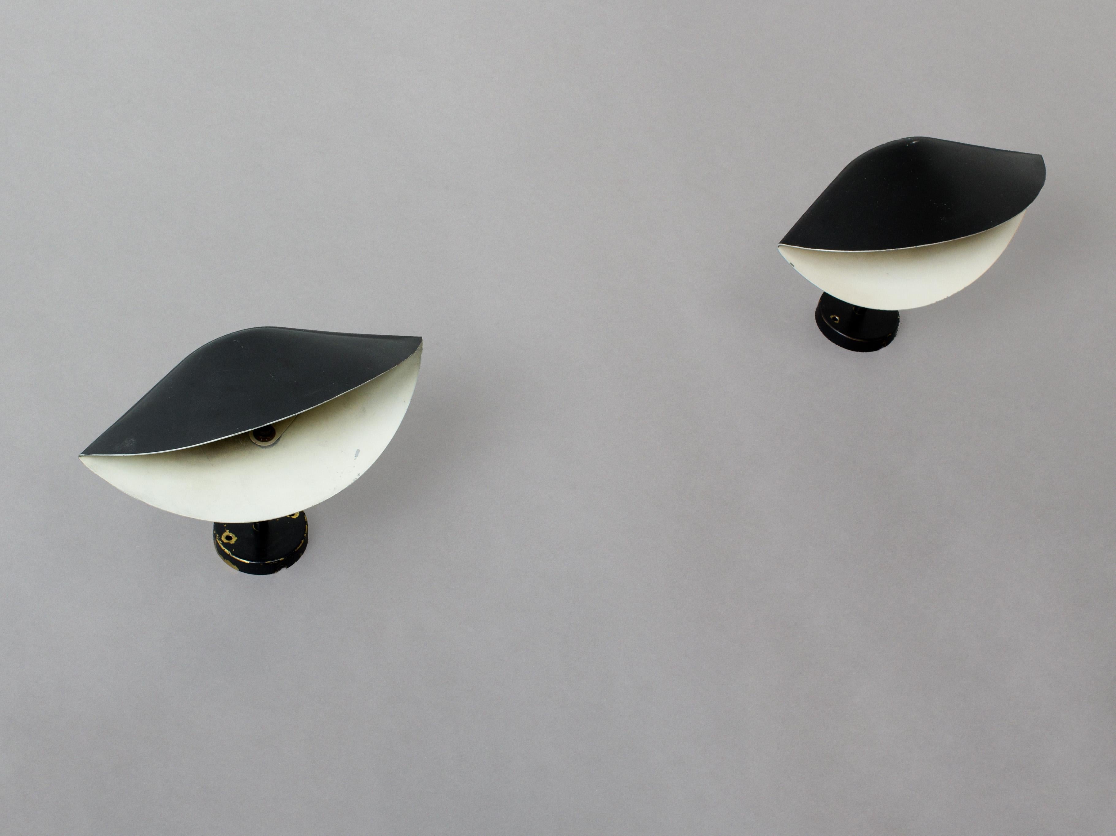 French Serge Mouille Pair of Wall Lights For Sale