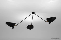Serge Mouille Pendant Ceiling "Spider" Lamp with Three Fixed Arms