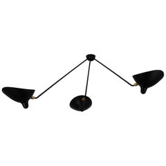 Serge Mouille Pendant Ceiling "Spider" Lamp with Three Fixed Arms